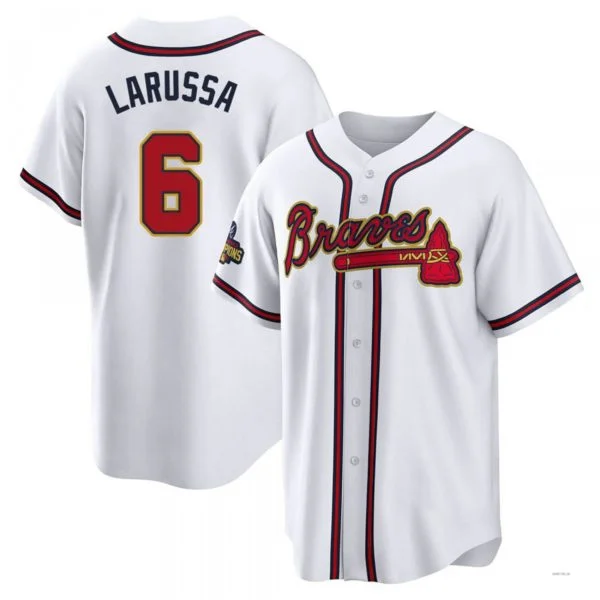 Atlanta Braves #6 Tony Larussa Gold White 2022 Program Jersey Stitches Baseball Jerseys