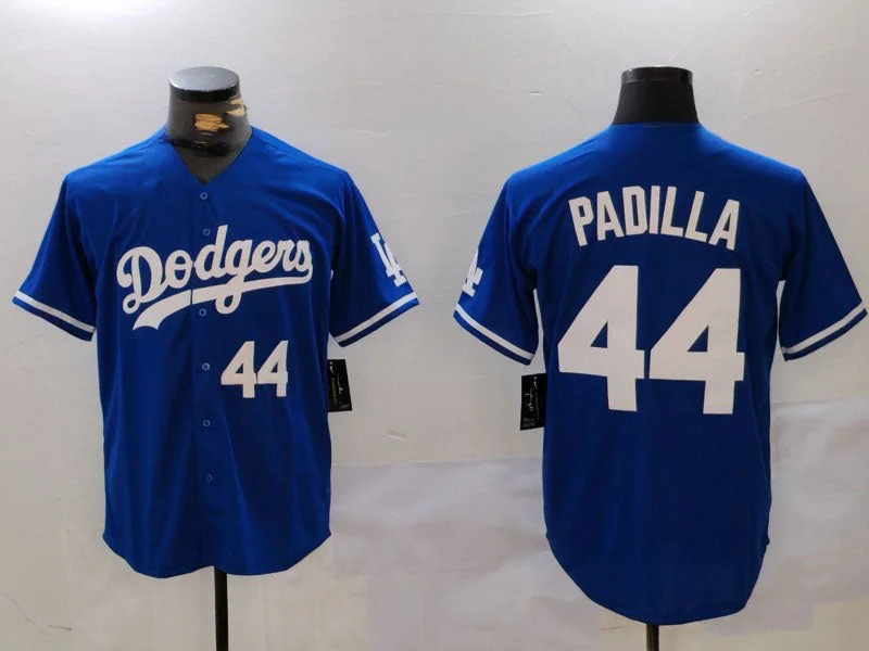 Los Angeles Dodgers #44 Vicente Padilla Number Blue Cool Base Stitched Baseball Jersey