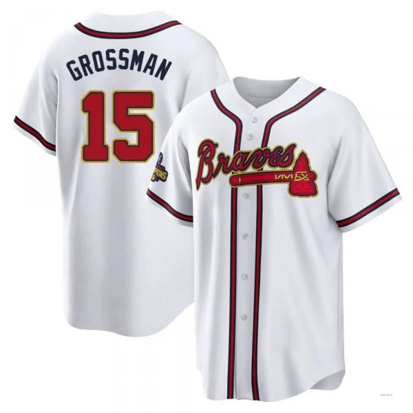 Atlanta Braves #15 Robbie Grossman Gold White 2022 Program Jersey Stitches Baseball Jerseys