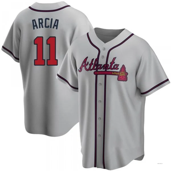 Atlanta Braves #11 Orlando Arcia Gray Road Jersey Stitches Baseball Jerseys