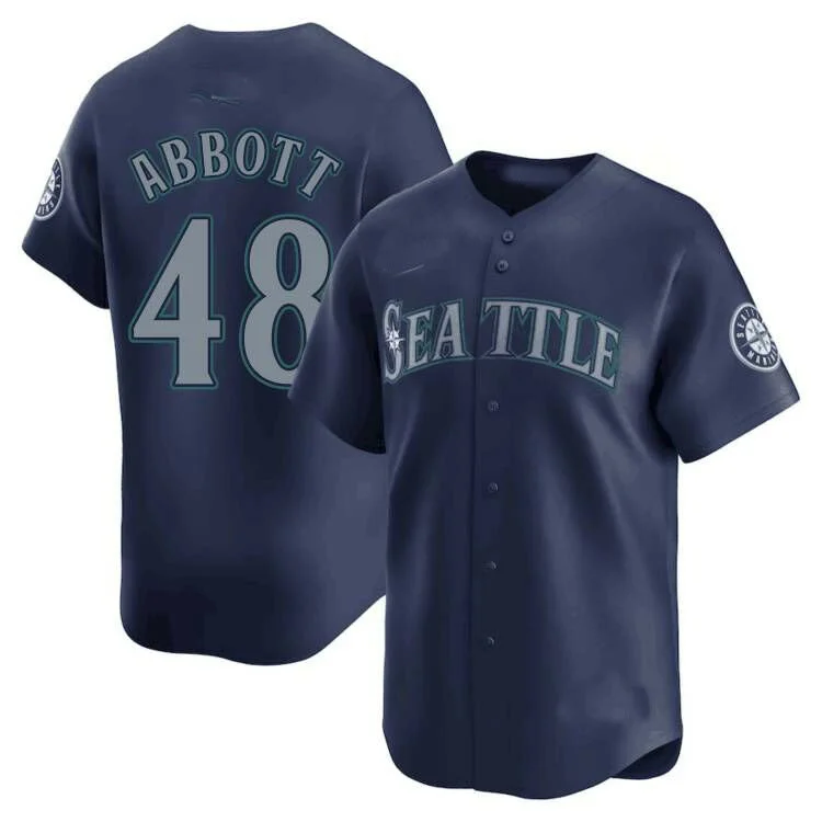 Seattle Mariners #48 Paul Abbott Navy Home Replica Player Jersey Baseball Jerseys