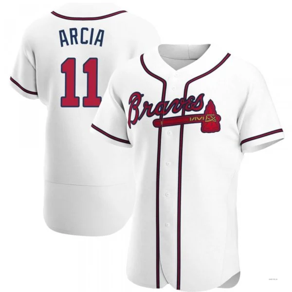 Atlanta Braves #11 Orlando Arcia White Home Jersey Stitches Baseball Jerseys