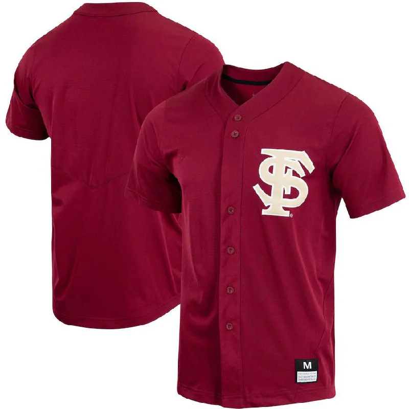 F.State Seminoles Replica Full-Button Baseball Jersey Garnet Stitched American College Jerseys