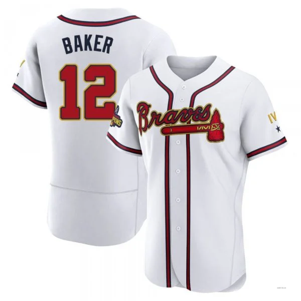 Atlanta Braves #12 Dusty Baker Gold White 2022 Program Jersey Stitches Baseball Jerseys