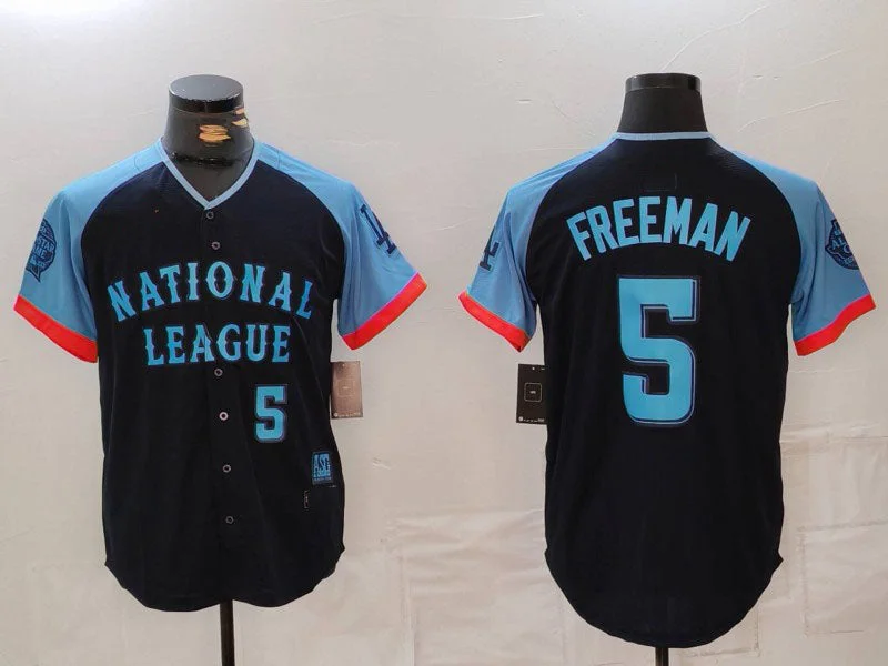 Los Angeles Dodgers #5 Freddie Freeman Number Navy 2024 All Star Limited Stitched Baseball Jersey