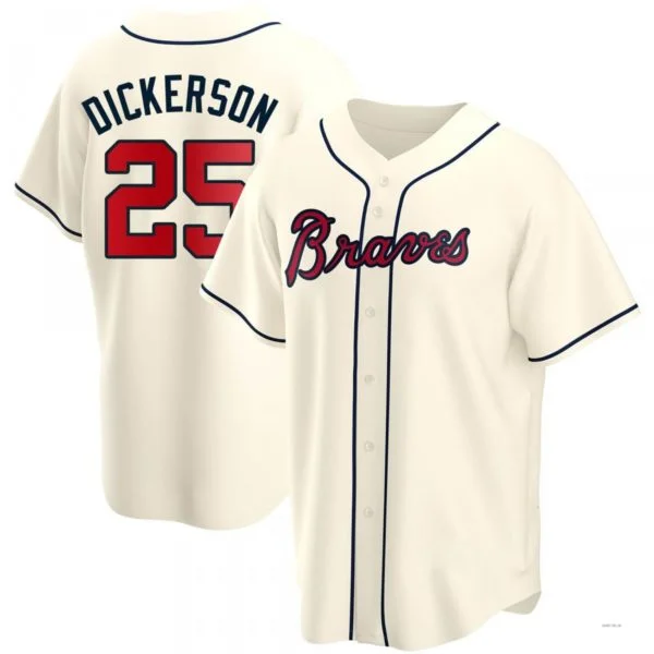 Atlanta Braves #25 Alex Dickerson Cream Alternate Jersey Stitches Baseball Jerseys