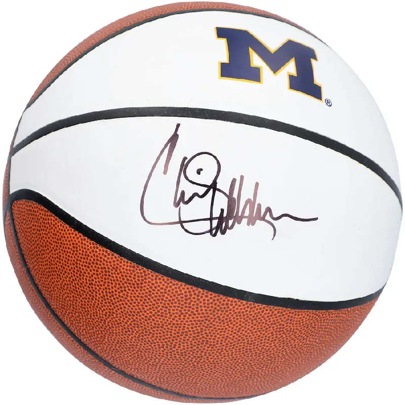 Chris Webber Michigan Wolverines Signed White Panel Basketball (Fanatics)