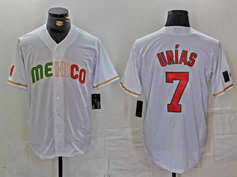 Mexico Baseball #7 Julio Urias 2023 White World Classic Stitched Baseball Jerseys