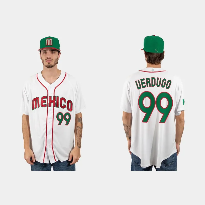 #99 ALEX VERDUGO MEXICO BASEBALL 2023 WORLD BASEBALL CLASSIC JERSEY ¨C WHITE Stitches Baseball Jerseys