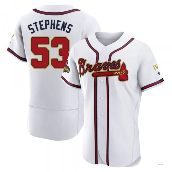 Atlanta Braves #53 Jackson Stephens Gold White 2022 Program Jersey Stitches Baseball Jerseys