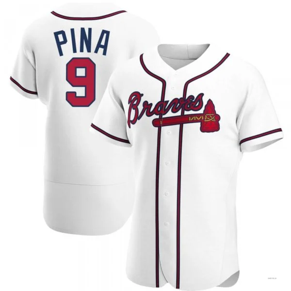 Atlanta Braves #9 Manny Pina White Home Jersey Stitches Baseball Jerseys