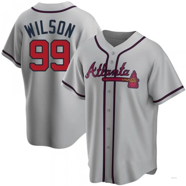 Atlanta Braves #99 Brooks Wilson Gray Road Jersey Stitches Baseball Jerseys