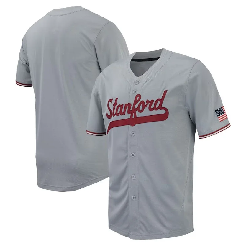 S.Cardinal Replica Full-Button Baseball Jersey - Gray American College Jerseys