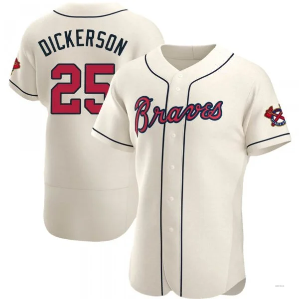 Atlanta Braves #25 Alex Dickerson Cream Alternate Jersey Stitches Baseball Jerseys