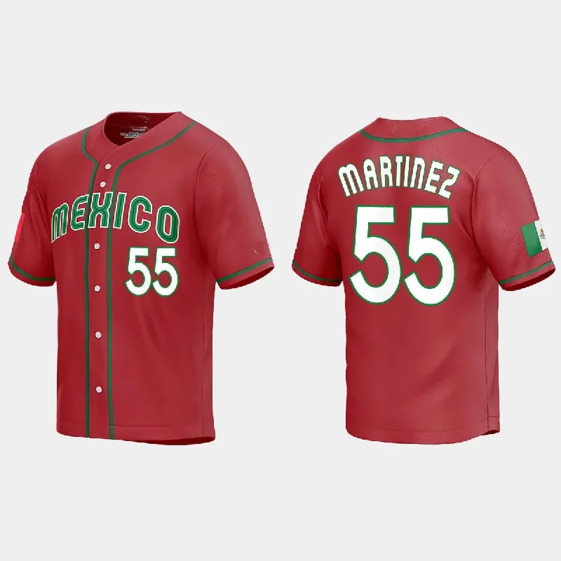 #55 ADRIAN MARTINEZ MEXICO BASEBALL 2023 WORLD BASEBALL CLASSIC REPLICA JERSEY ¨C RED Stitches Baseball Jerseys