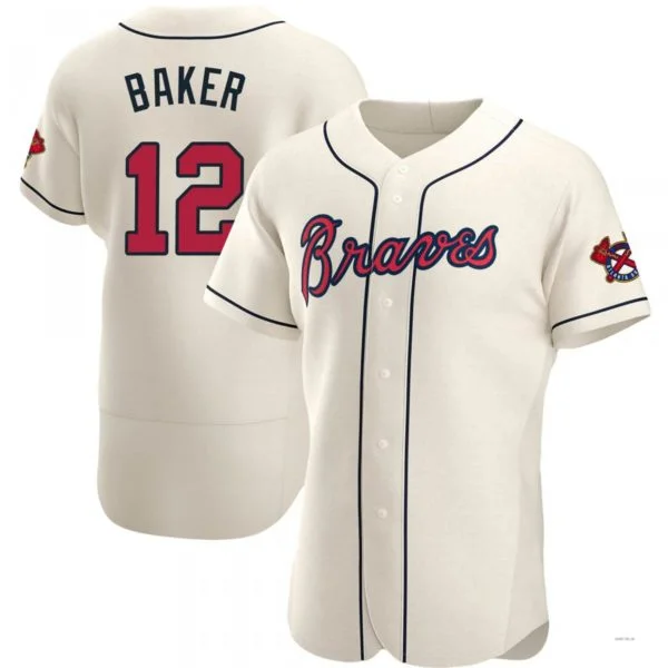 Atlanta Braves #12 Dusty Baker Cream Alternate Jersey Stitches Baseball Jerseys