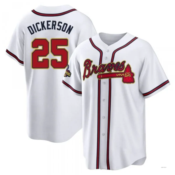 Atlanta Braves #25 Alex Dickerson Gold White 2022 Program Jersey Stitches Baseball Jerseys