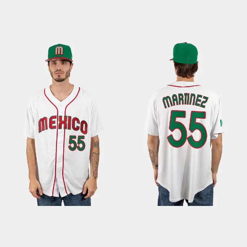 #55 ADRIAN MARTINEZ MEXICO BASEBALL 2023 WORLD BASEBALL CLASSIC JERSEY ¨C WHITE Stitches Baseball Jerseys