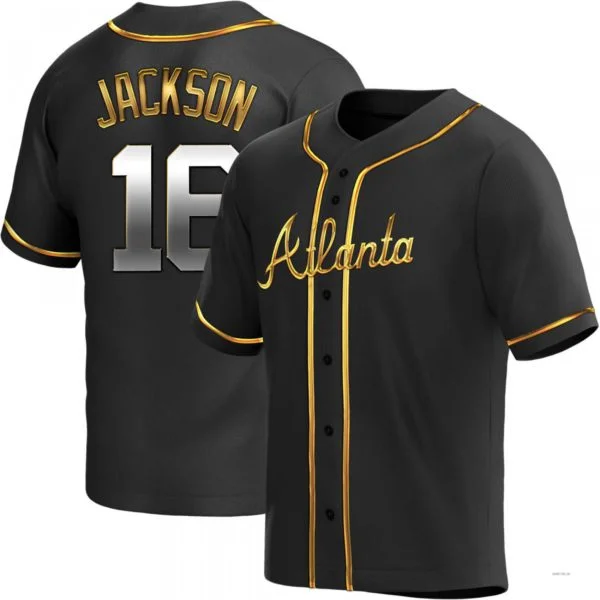 Atlanta Braves #16 Sonny Jackson Black Golden Alternate Jersey Stitches Baseball Jerseys