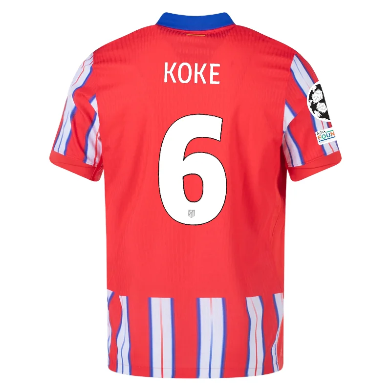 Nike Atletico Madrid Authentic Koke Home Jersey w/ Champions League Patches 24/25 (Hyper Royal/Light Crimson/White)