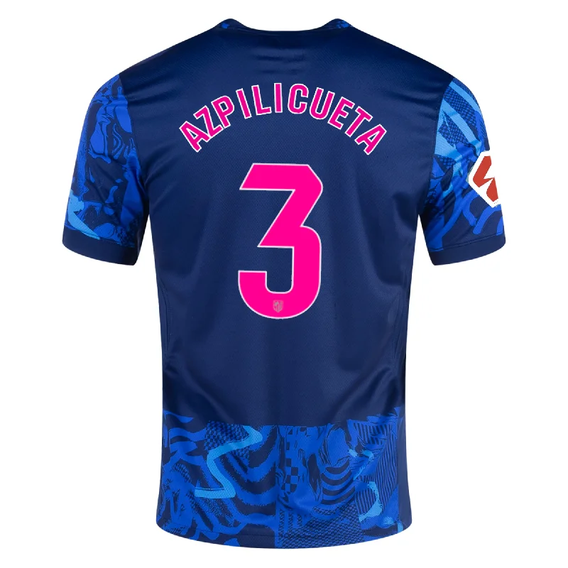 Nike Atletico Madrid Cesar Azpilicueta Third Jersey w/ La Liga Patch 24/25 (Blue Void/Pink Glow)