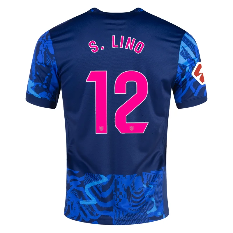 Nike Atletico Madrid Samuel Lino Third Jersey w/ La Liga Patch 24/25 (Blue Void/Pink Glow)