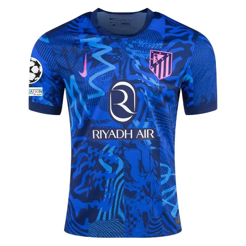 Nike Atletico Madrid Third Jersey w/ Champions League Patches 24/25 (Blue Void/Pink Glow)