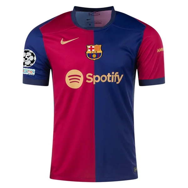 Nike Barcelona Home Jersey w/ Champions League Patches 24/25 (Deep Royal/Noble Red/Club Gold)