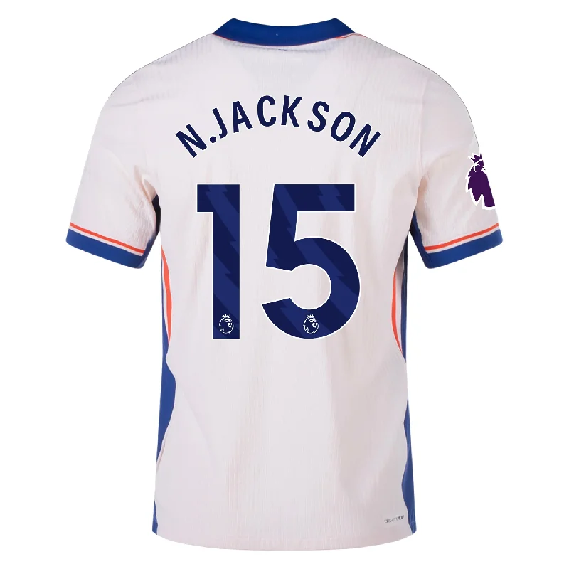 Nike Chelsea Authentic Nicholas Jackson Away Jersey w/ EPL Patch 24/25 (Guava Ice/Rush Blue)