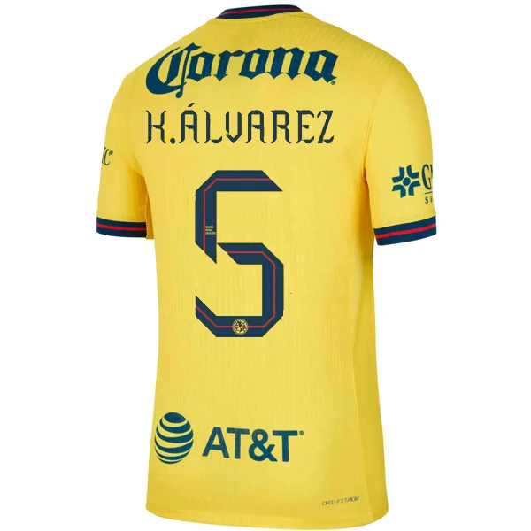 Nike Club America Authentic Kevin Alvarez Home Jersey 24/25 (Tour Yellow/Valerian Blue)