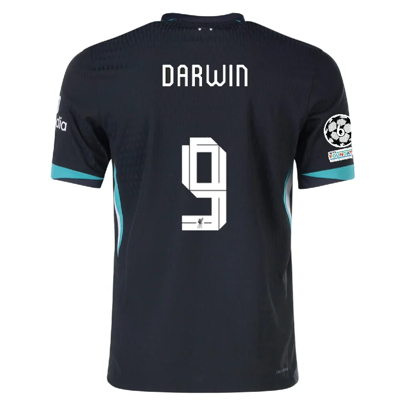 Nike Liverpool Authentic Darwin Núñez Away Jersey w/ Champions League 24/25 (Night Forest/Washed Teal)