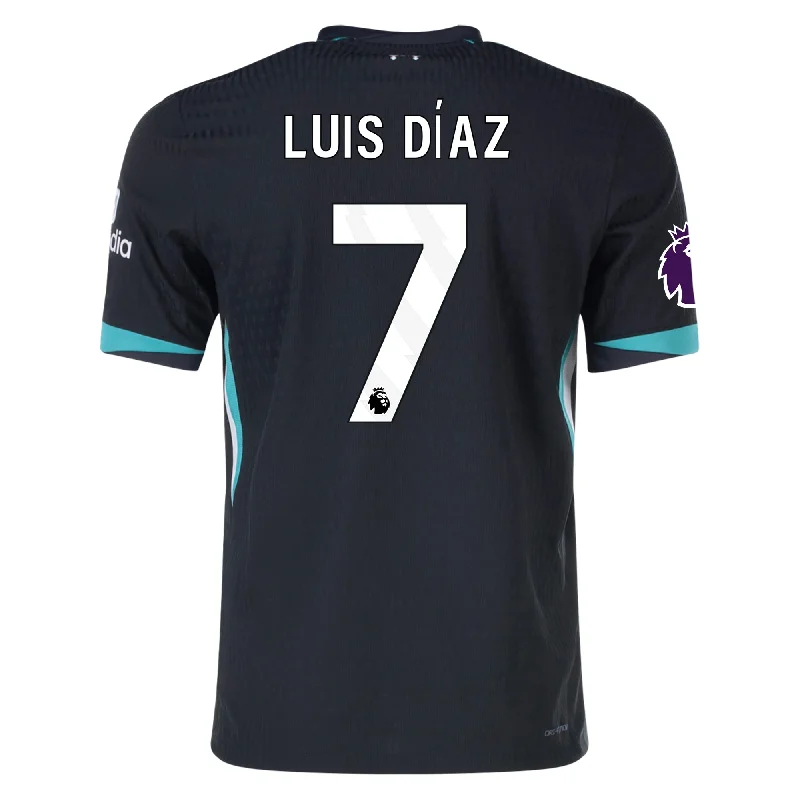 Nike Liverpool Authentic Luis Diaz Away Jersey w/ EPL Patch 24/25 (Night Forest/Washed Teal)