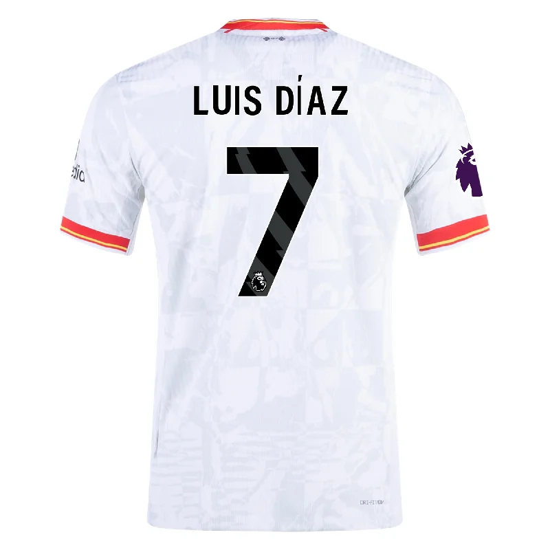 Nike Liverpool Authentic Luis Diaz Third Jersey w/ EPL Patch 24/25 (White/Pure Platinum)