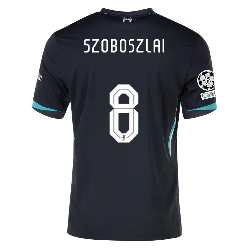 Nike Liverpool Dominik Szoboszlai Away Jersey w/ Champions League Patches 24/25 (Night Forest/Washed Teal)