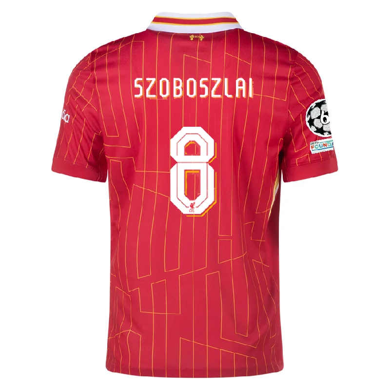 Nike Liverpool Dominik Szoboszlai Home Jersey w/ Champions League Patches 24/25 (Gym Red/Chrome Yellow)