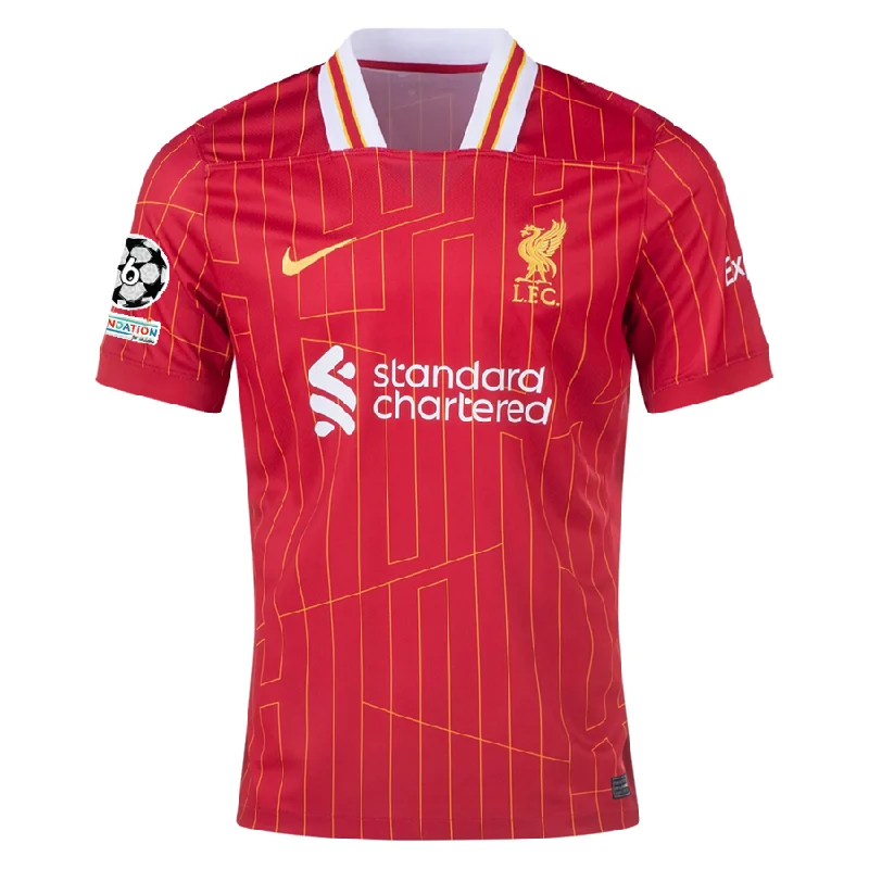 Nike Liverpool Home Jersey w/ Champions League Patches 24/25 (Gym Red/Chrome Yellow)