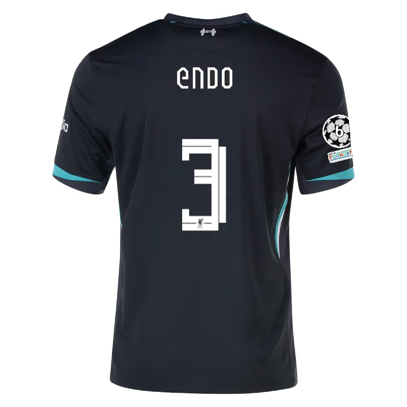 Nike Liverpool Wataru Endō Away Jersey w/ Champions League Patches 24/25 (Night Forest/Washed Teal)