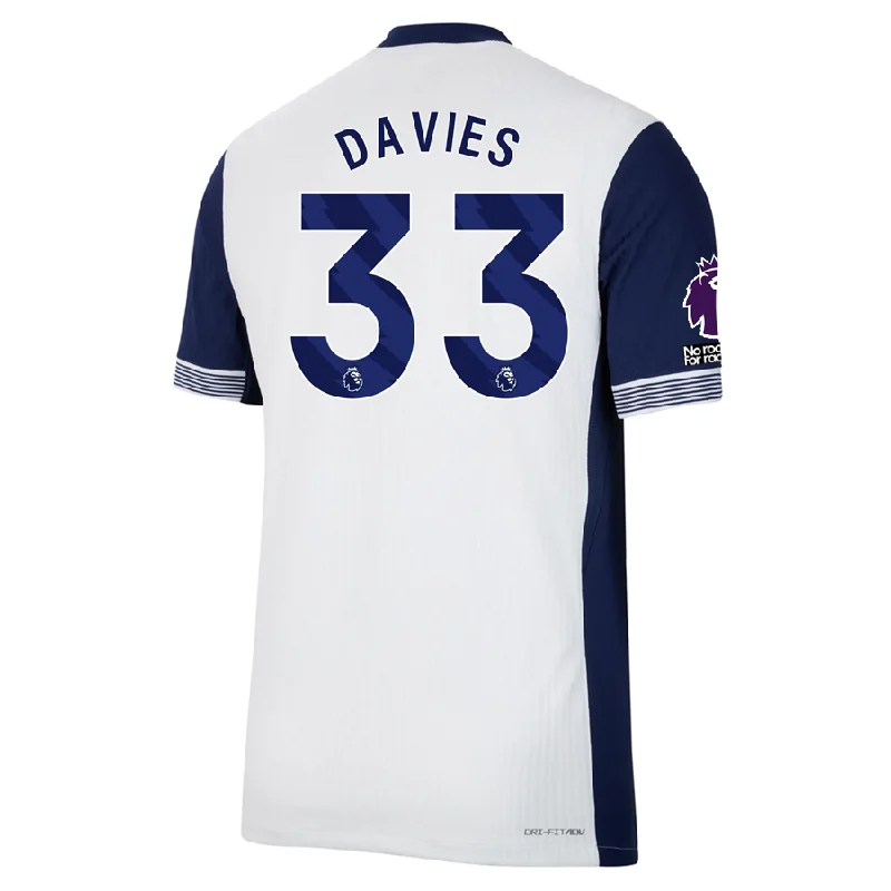 Nike Tottenham Authentic Ben Davies Home Jersey w/ EPL + No Room For Racism Patches 24/25 (White/Binary Blue)