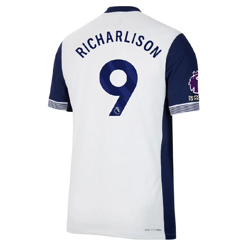 Nike Tottenham Authentic Richarlison Home Jersey w/ EPL + No Room For Racism Patches 24/25 (White/Binary Blue)