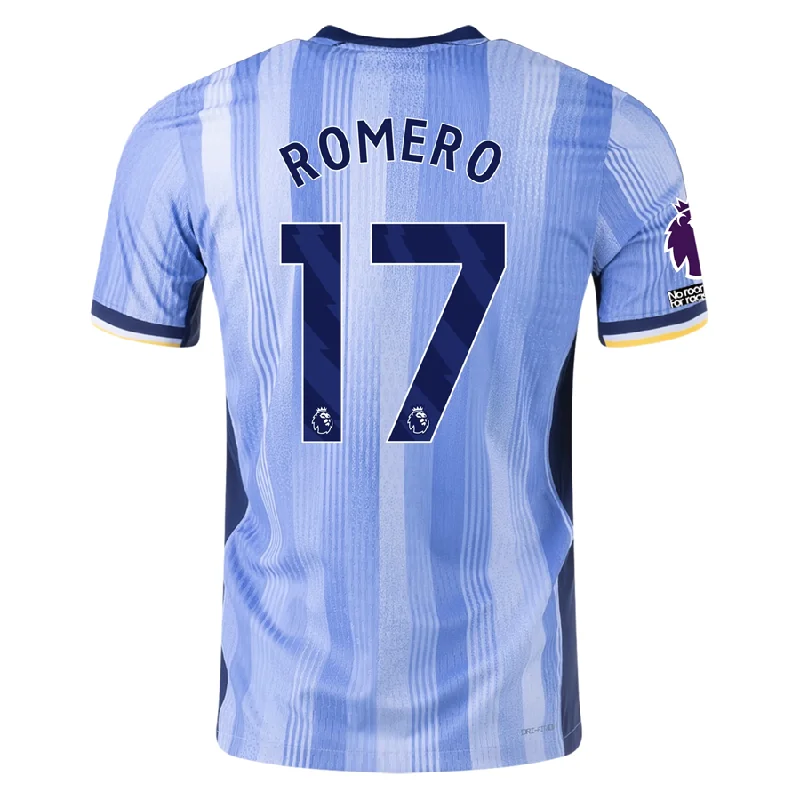 Nike Tottenham Cristian Romero Authentic Away Jersey w/ EPL + No Room For Racism Patches 24/25 (Cobalt Bliss/Binary Blue)