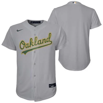 Nike Youth Oakland Athletics Home Replica Team Jersey–Gray