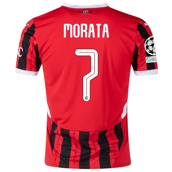 Puma AC Milan Alvaro Morata Home Jersey w/ Champions League Patches 24/25 (Puma Red/Puma Black)