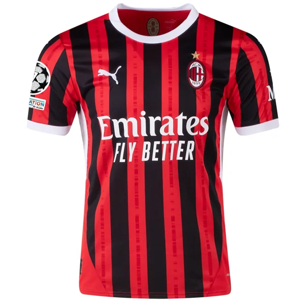 Puma AC Milan Home Jersey w/ Champions League Patches 24/25 (Puma Red/Puma Black)