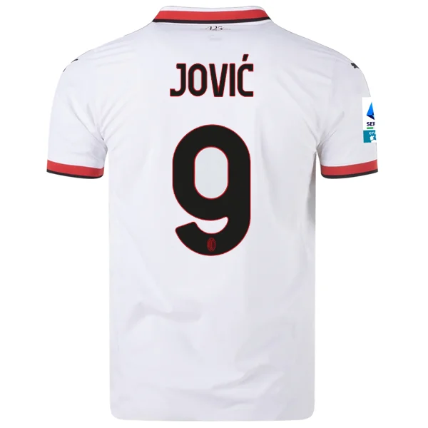 Puma AC Milan Authentic Luka Jović Away Jersey w/ Series A Patch 24/25 (Puma White)