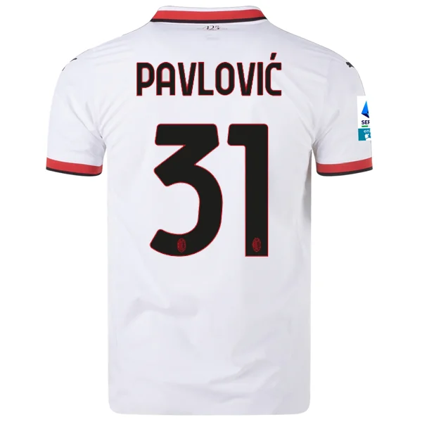 Puma AC Milan Authentic Strahinja Pavlović Away Jersey w/ Series A Patch 24/25 (Puma White)