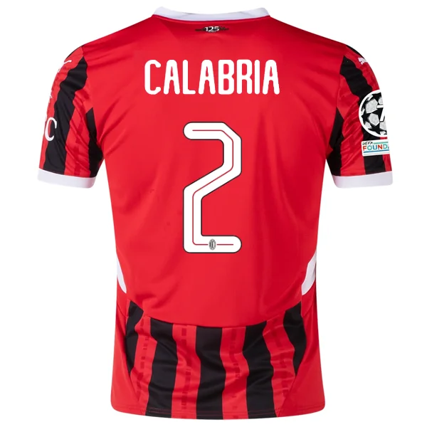 Puma AC Milan Davide Calabria Home Jersey w/ Champions League Patches 24/25 (Puma Red/Puma Black)