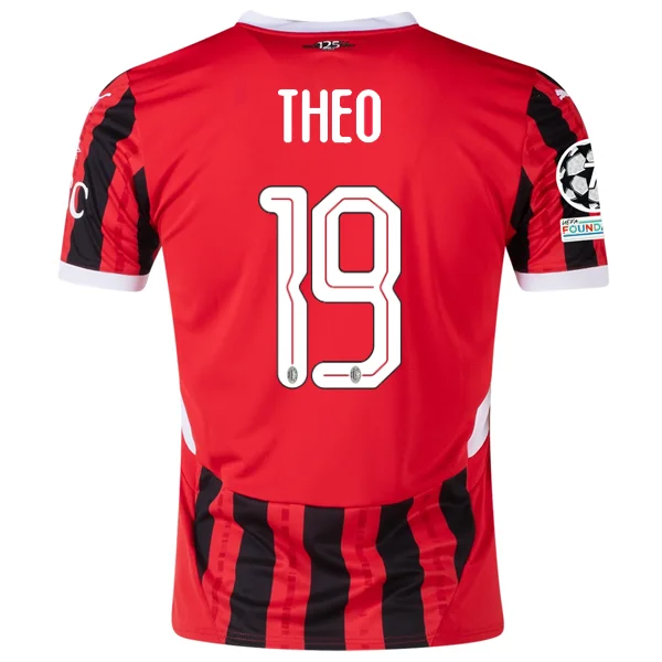 Puma AC Milan Theo Hernandez Home Jersey w/ Champions League Patches 24/25 (Puma Red/Puma Black)