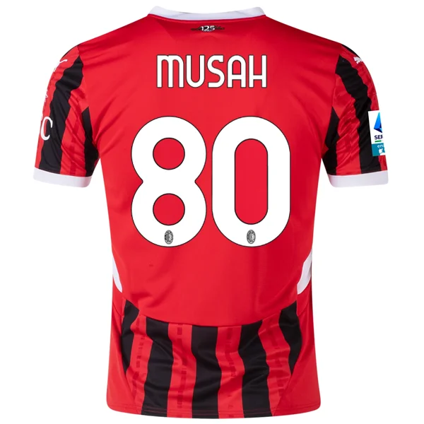 Puma AC Milan Yunus Musah Home Jersey w/ Serie A Patch 24/25 (Puma Red/Puma Black)