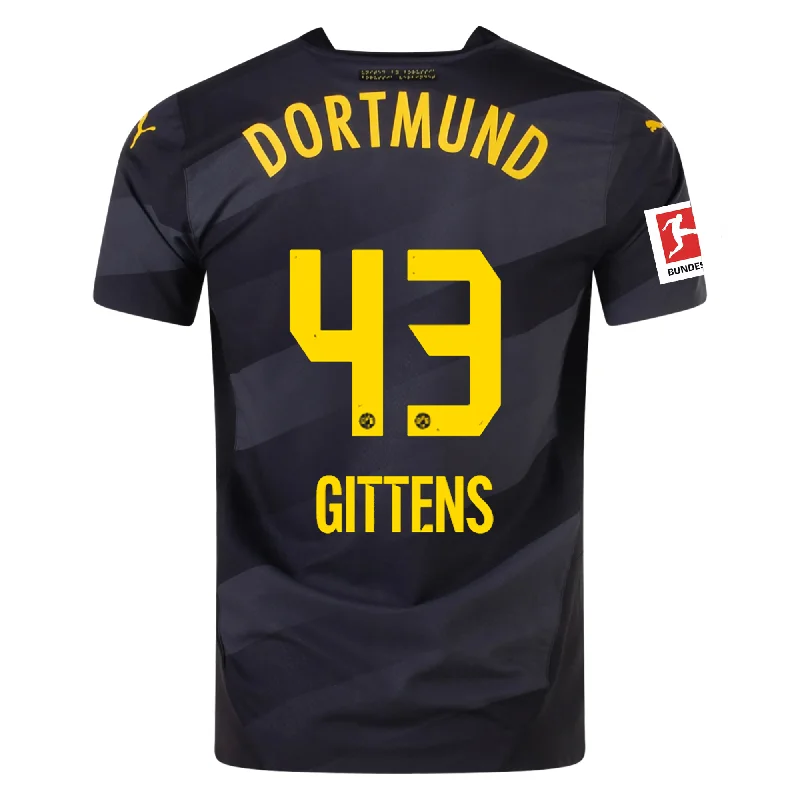 Puma Borussia Dortmund Authentic Jamie Bynoe-Gittens Away Jersey w/ Bundesliga Patch 24/25 (Puma Black/Faster Yellow)