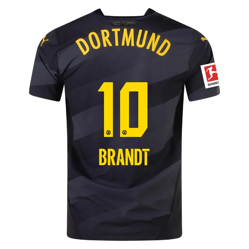 Puma Borussia Dortmund Authentic Julian Brandt Away Jersey w/ Bundesliga Patch 24/25 (Puma Black/Faster Yellow)